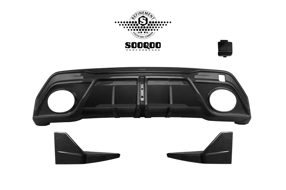 Audi RS3 (8Y) SOOQOO Rear Bumper Diffuser + Splitter Set (3pc) - Dry Carbon