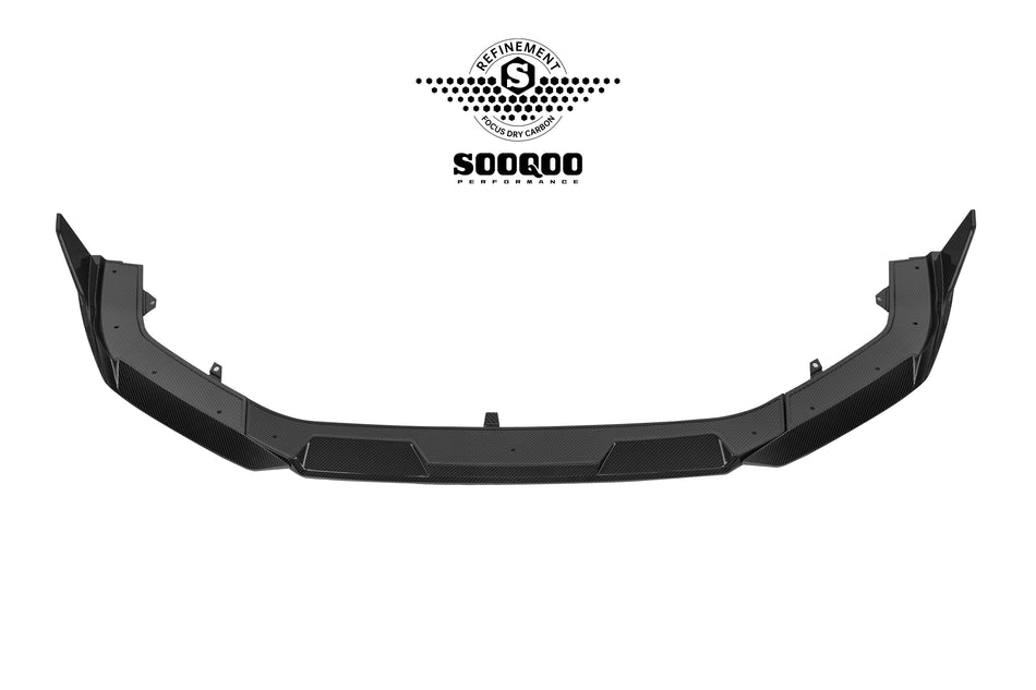 Audi RS3 (8Y) LCI SOOQOO Front Bumper Spoiler Lip (3pc) - Dry Carbon