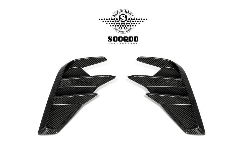 Audi RS3 (8Y) SOOQOO Rear Bumper Side Vent Insert Set - Dry Carbon