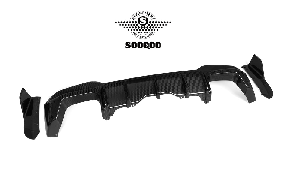 BMW X3M (F97) LCI SOOQOO Rear Bumper Diffuser (3pc) - Dry Carbon