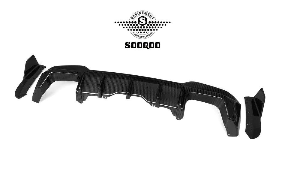 BMW X3M (F97) LCI SOOQOO Rear Bumper Diffuser (3pc) - Dry Carbon