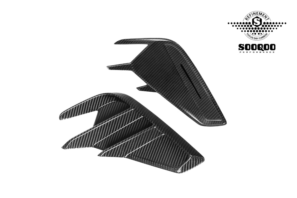Audi RS3 (8Y) SOOQOO Rear Bumper Side Vent Insert Set - Dry Carbon