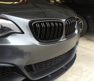 BMW 2 Series (F22) M Performance Dual Slat Front Bumper Grille - Gloss Black