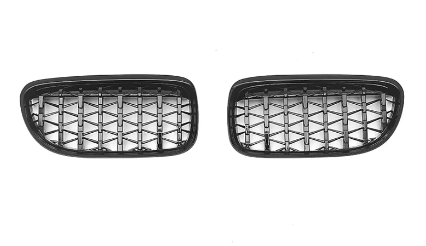 BMW 3 Series (E90) LCI Diamond Style Front Bumper Grille - Gloss Black