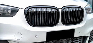BMW X1 (F48) M Style Double Slat Front Grille - Gloss Black