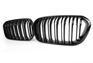 BMW 1 Series (F20) LCI Dual Slat Front Bumper Grille - Gloss Black
