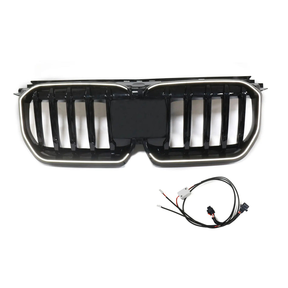 BMW X1 (U11) Singe Slat LED Surround Front Bumper Grille - Gloss Black