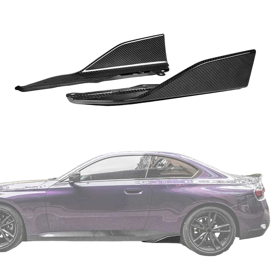 BMW 2 Series (G42) MP Style Side Skirt Extension Blade Set - Dry Carbon