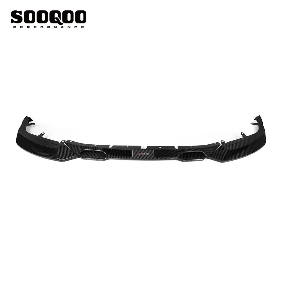 BMW M2 (G87) SOOQOO V1 Front Bumper Spoiler Lip (3pc) - Dry Carbon