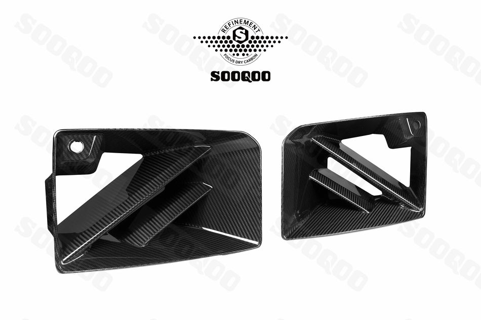 BMW M2 (G87) SOOQOO Front Bumper Air Inlets Trim Set - Dry Carbon