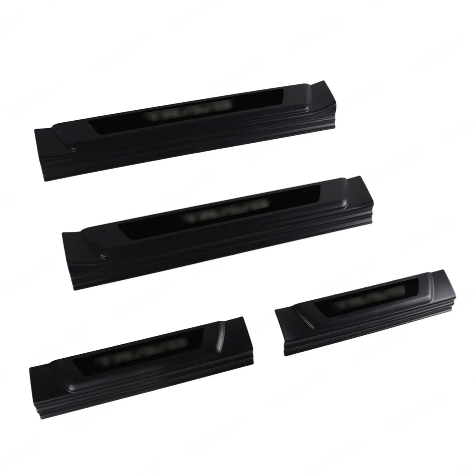 Toyota Hilux (9th Gen) Door Sill Scuff Plate Protector Trim Cover Car Set - Matt Black