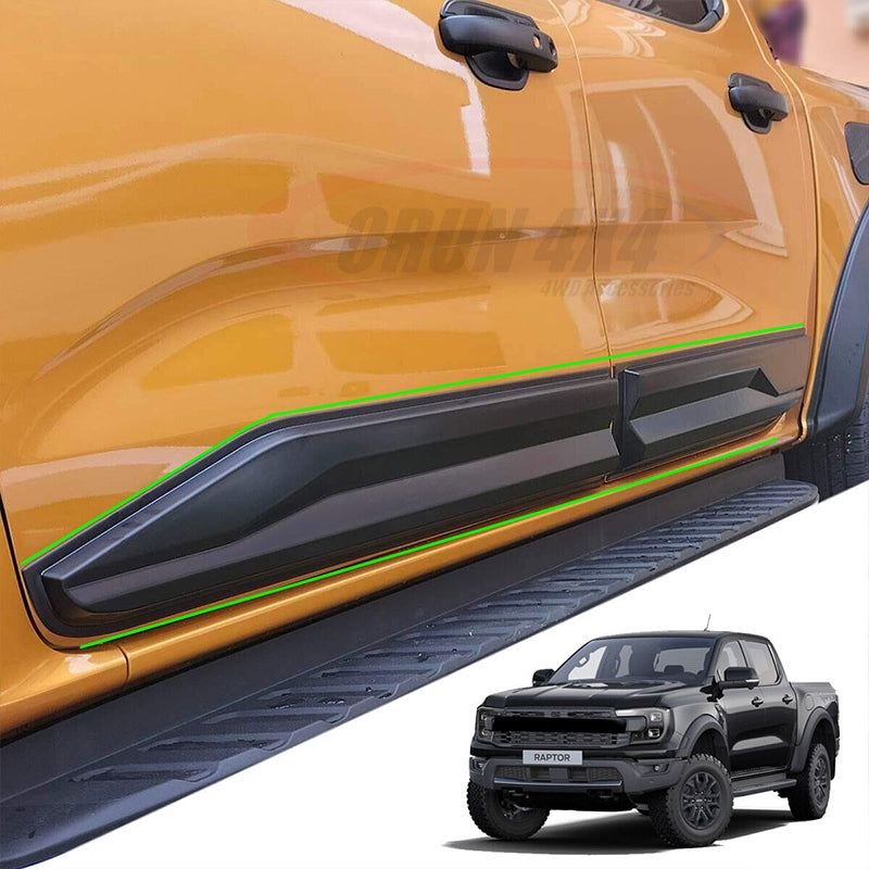 Ford Ranger (T9) Side Door Body Cladding Set - Matt Black