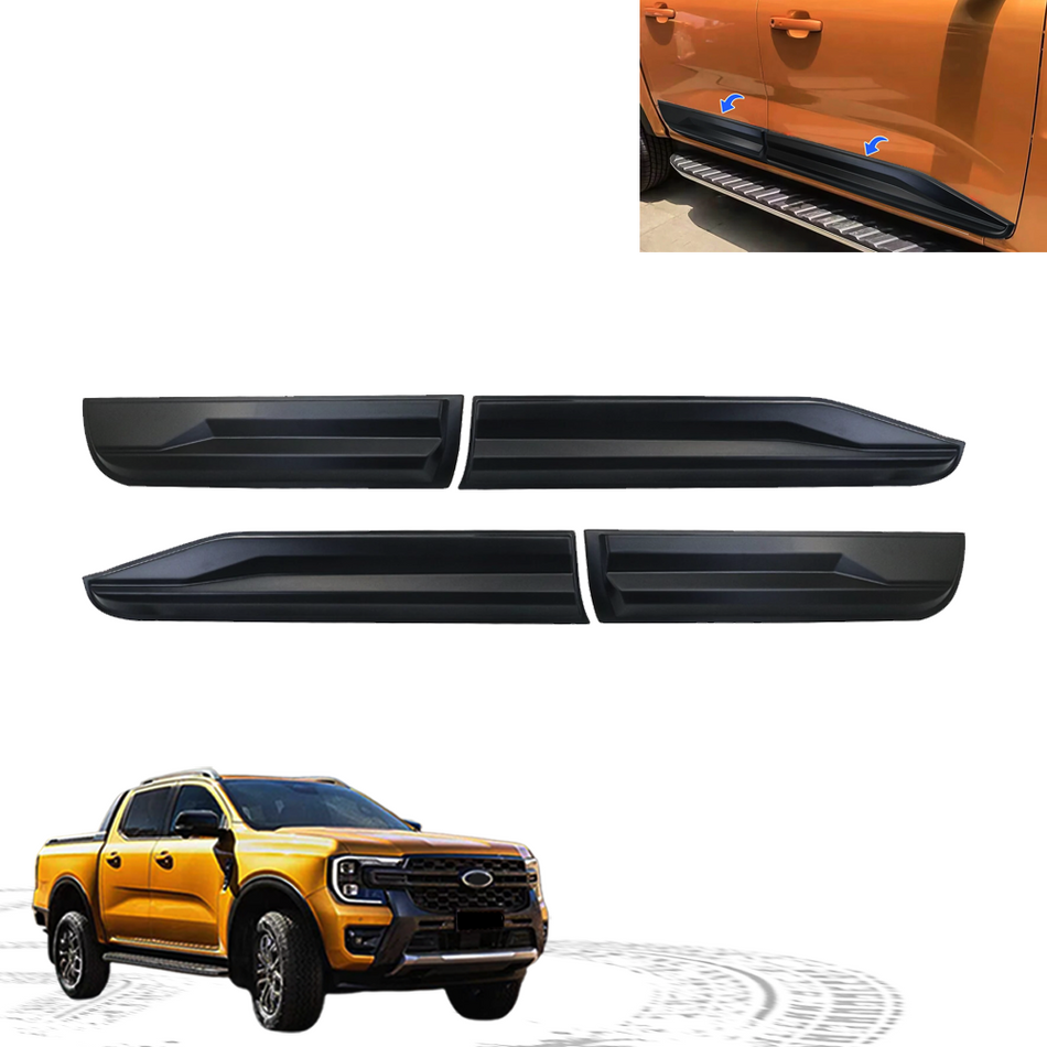 Ford Ranger (T9) Side Door Body Cladding Set - Matt Black