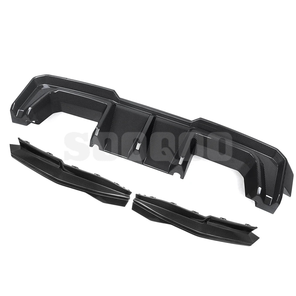 BMW M Series (G8X) SOOQOO V2 Rear Bumper Diffuser - Dry Carbon (3pc)