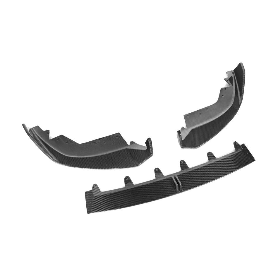 BMW 3 Series (G20) LCI AO Style Front Bumper Spoiler Lip - Dry Carbon (3pc)