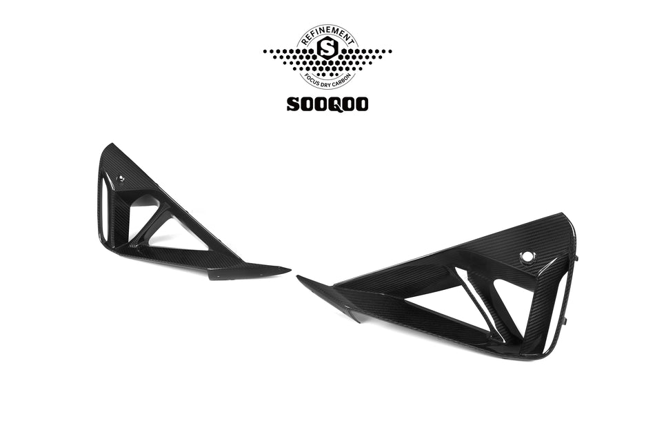 BMW 2 Series (G42) SOOQOO Front Bumper Air Duct Insert Set - Dry Carbon