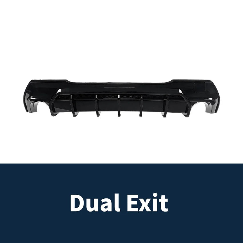 BMW 1 Series (F40) M Sport ABS Rear Bumper Diffuser - Gloss Black / Carbon Look