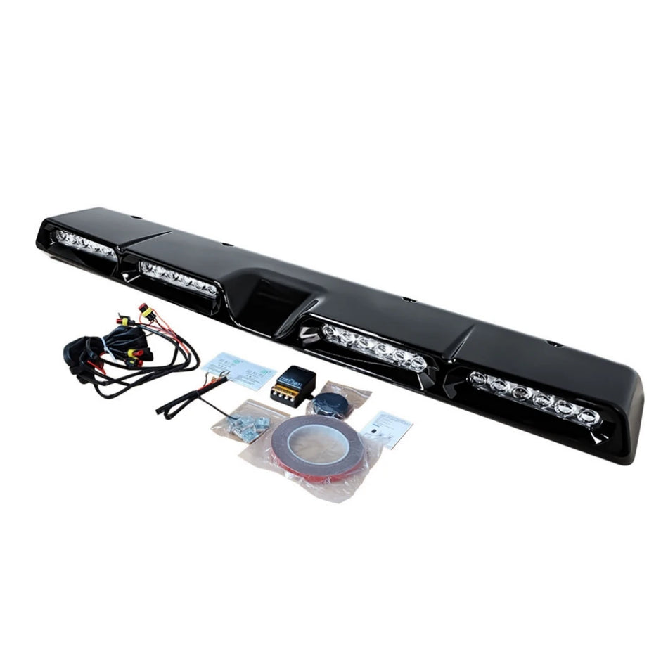 VW Amarok (2nd Gen) New Design 4 Bar LED Light Front Roof Spoiler - Gloss Black