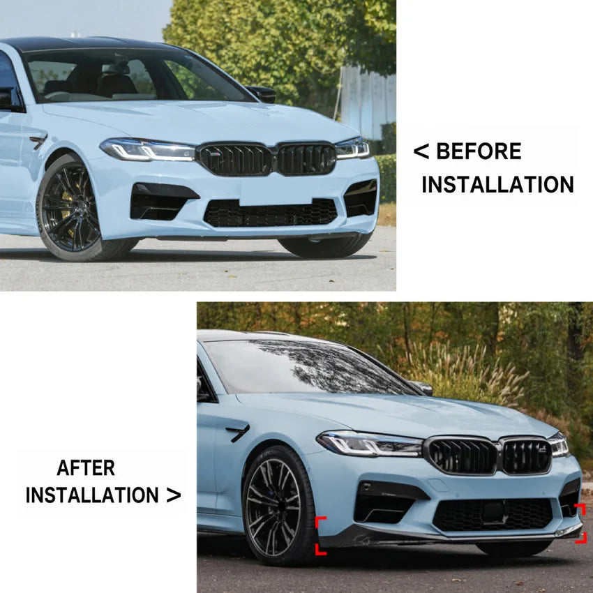 BMW M5 (F90) LCI Front Bumper Spoiler Lip - Gloss Black / Carbon Look
