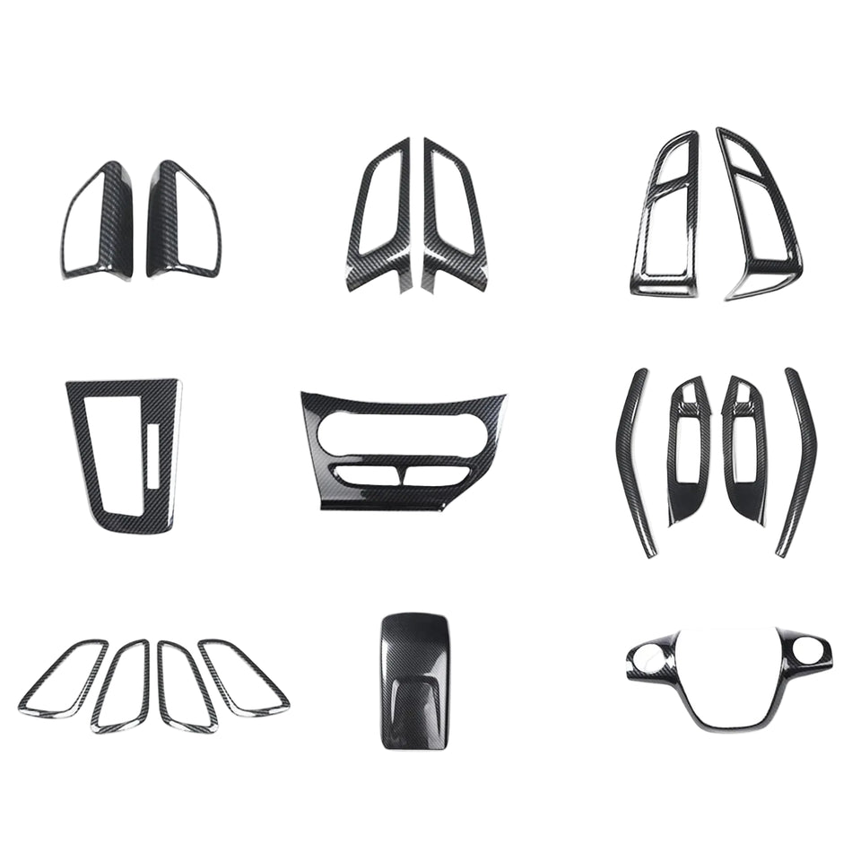 Ford Focus Full Interior Set Black Carbon Fiber Plastic Trim Cover Kit