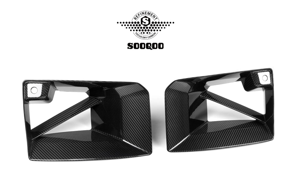 BMW M2 (G87) MP Style Front Bumper Side Air Duct Trim Set - Dry Carbon