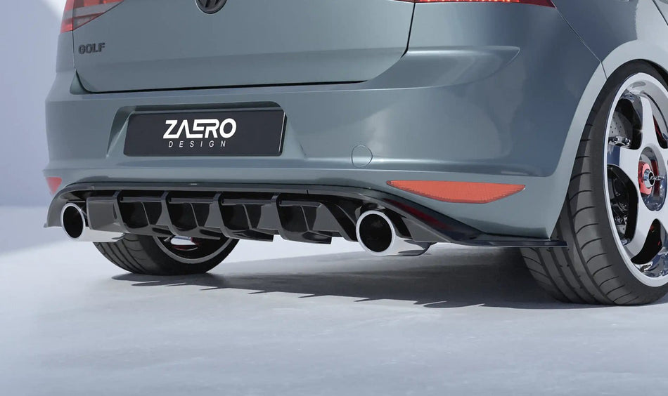 VW Golf 7 GTI (MK7) ZAERO Design EVO-1 Rear Bumper Diffuser - Gloss Black