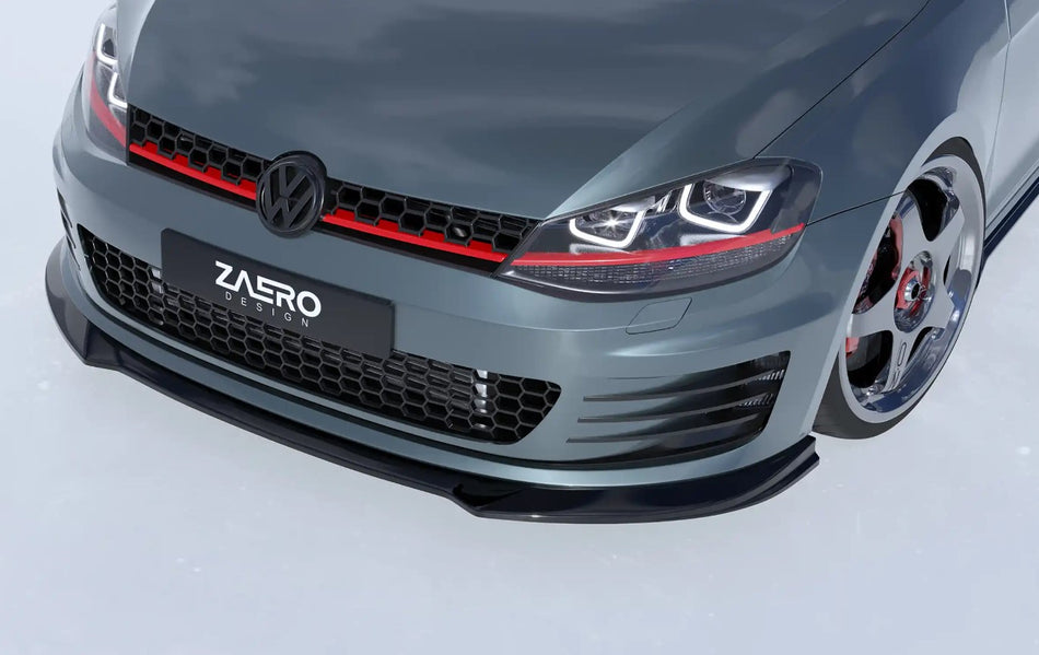 VW Golf 7 GTI (MK7) ZAERO Design EVO-1 Front Spoiler Lip - Gloss Black