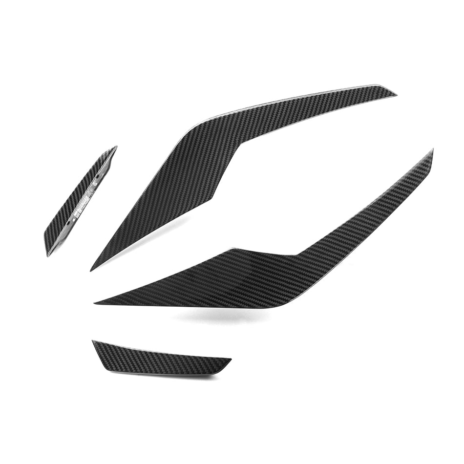 BMW M5 (G90) SOOQOO Front Bumper Canard Set (4pc) - Dry Carbon