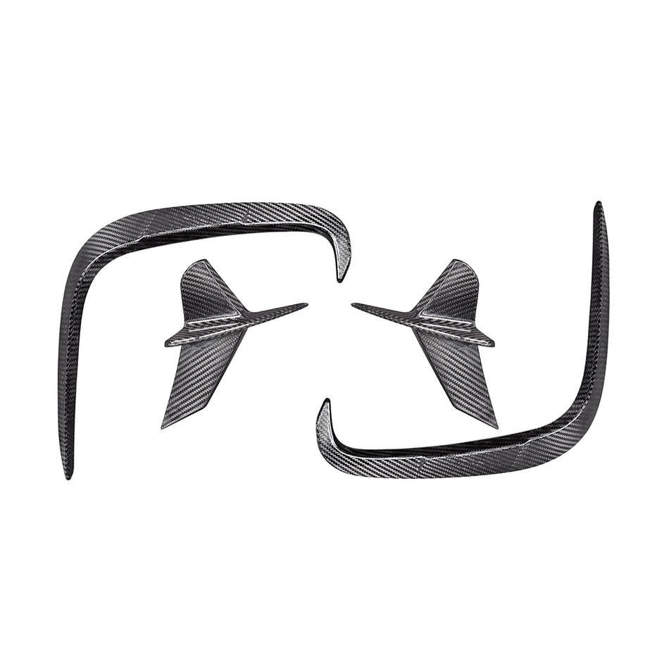 BMW 8 Series (G14/G15) SOOQOO Rear Bumper Canard Set - Dry Carbon