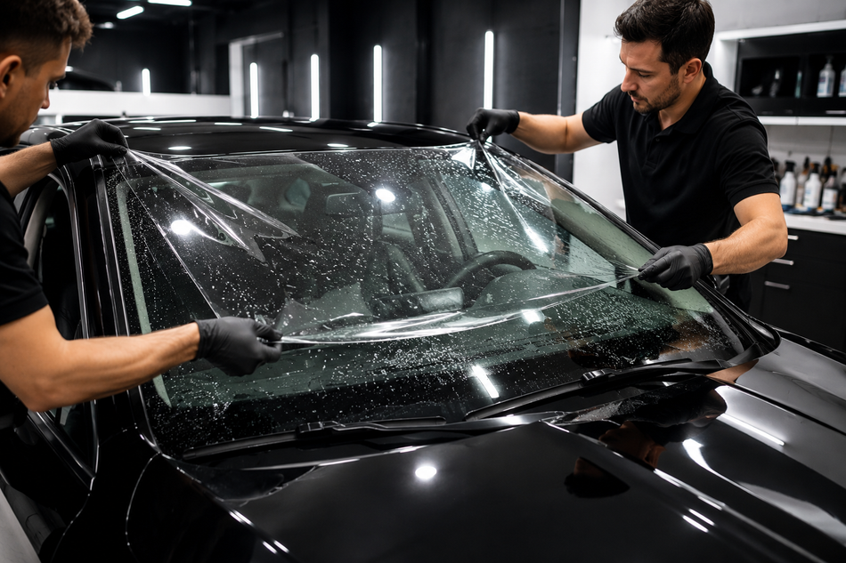 Auto M Mobile Premium Windscreen Protection Film Installation