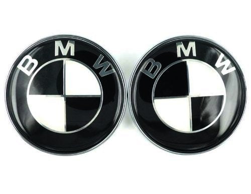 BMW Black & White Style Wheel Center Caps - 68mm