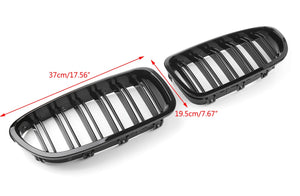 BMW 5 Series (F10) M Style Double Slat Front Grille - Gloss Black