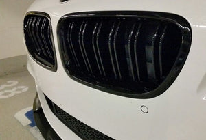 BMW 5 Series (F10) M Style Double Slat Front Grille - Gloss Black