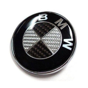 BMW Carbon Style Bonnet, Boot, Wheel Center Caps & Steering Wheel Emblem Kit - 7pcs