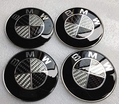 BMW Black Carbon Fiber Style Wheel Center Caps - 68mm – Auto M