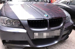 BMW 3 Series (E90) Pre-LCI M Performance Dual Slat Front Grille - Gloss Black