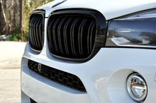 Load image into Gallery viewer, BMW X5 (F15) / X6 (F16) M Style Double Slat Front Bumper Grille - Gloss Black