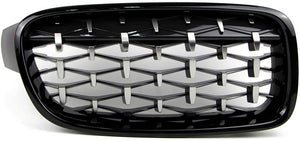 BMW 3 Series (F30) G20 Diamond Style Front Bumper Grille - Black/Silver