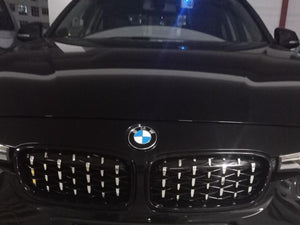 BMW 3 Series (F30) G20 Diamond Style Front Bumper Grille - Black/Silver