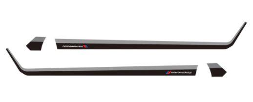 BMW X4 (G02) M Performance Side Skirt Stripe Decal Set - Black/Silver