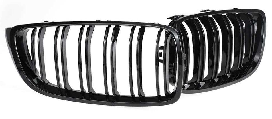 BMW M3/M4 (F8X) M Style Double Slat Front Bumper Grille - Gloss Black