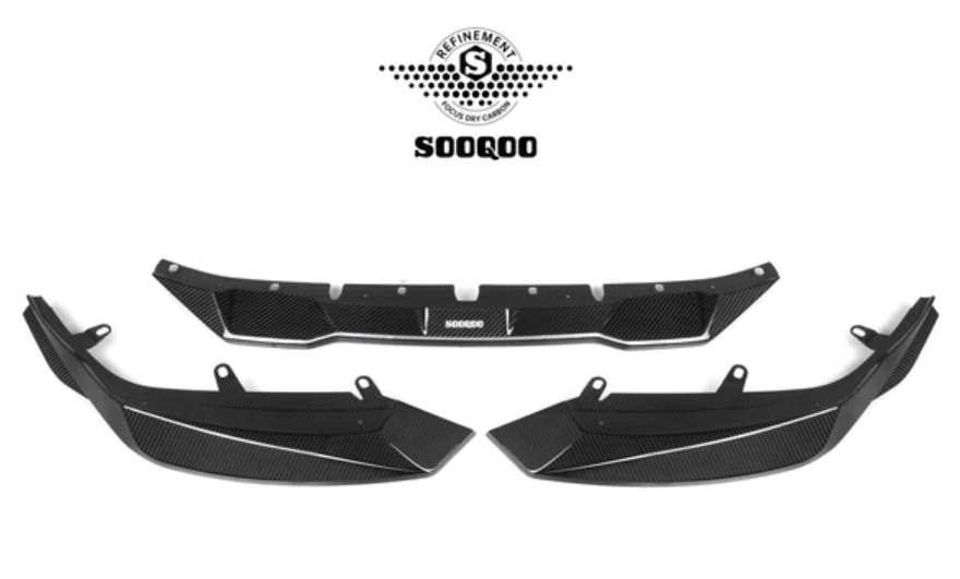 BMW M2 (G87) Sooqoo Front Bumper Spoiler Lip - Carbon (3pcs)