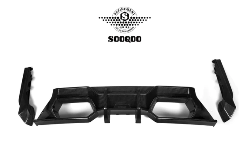 BMW M2 (G87) Sooqoo Rear Bumper Diffuser - Carbon (3pcs)