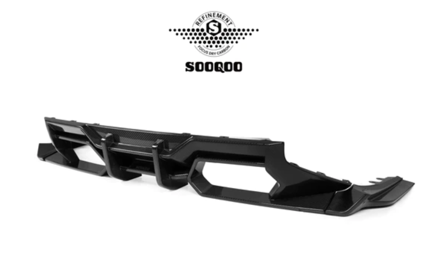 BMW M2 (G87) Sooqoo Rear Bumper Diffuser - Carbon (3pcs)