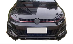 VW Golf 7/7.5 (MK VII) Maxton Style Front Spoiler Lip (3pcs) - Gloss Black