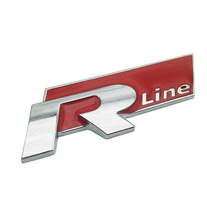 VW R Line Metal Adhesive Badge – Red