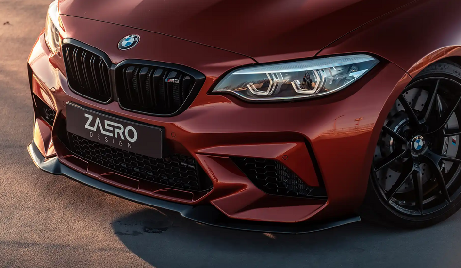 BMW M2 (F87) Competition Zaero Design EVO-S Front Spoiler Lip - Gloss Black