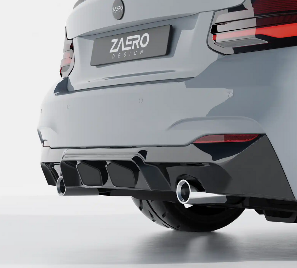 BMW 2 Series (F22) ZAERO Design EVO-1 Rear Bumper Diffuser - Gloss Black