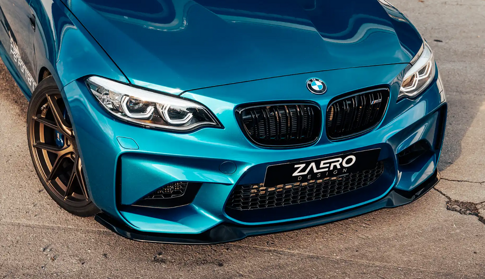 BMW M2 (F87) Pre-LCI Zaero Design EVO-S Front Spoiler Lip - Gloss Black